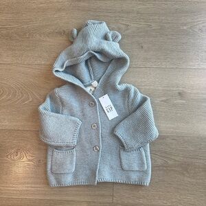 GAP Light Gray Baby Knit Cardigan with Hood
